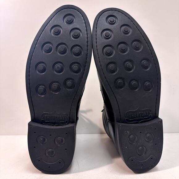EXCELLENT Thursday Captain Service Boot Cap Toe Triple Black Goodyear Welt 8 - Picture 11 of 13